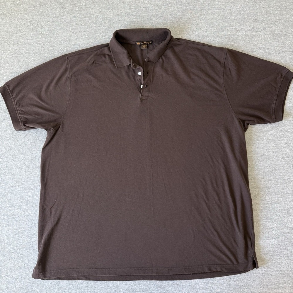 Harriton Men's Classic Polo Shirt 5XL Brown 100% Cotton‎ Short Sleeve